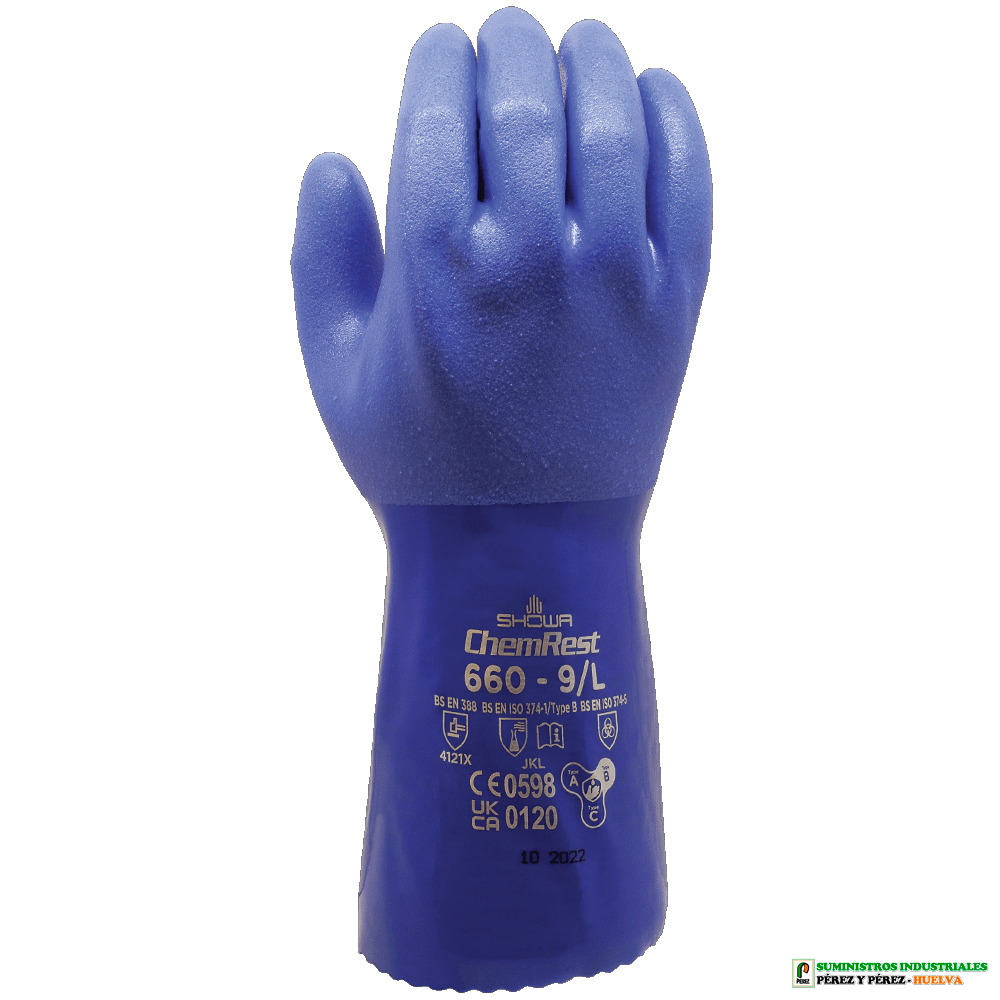 Guante PVC Azul Showa 660